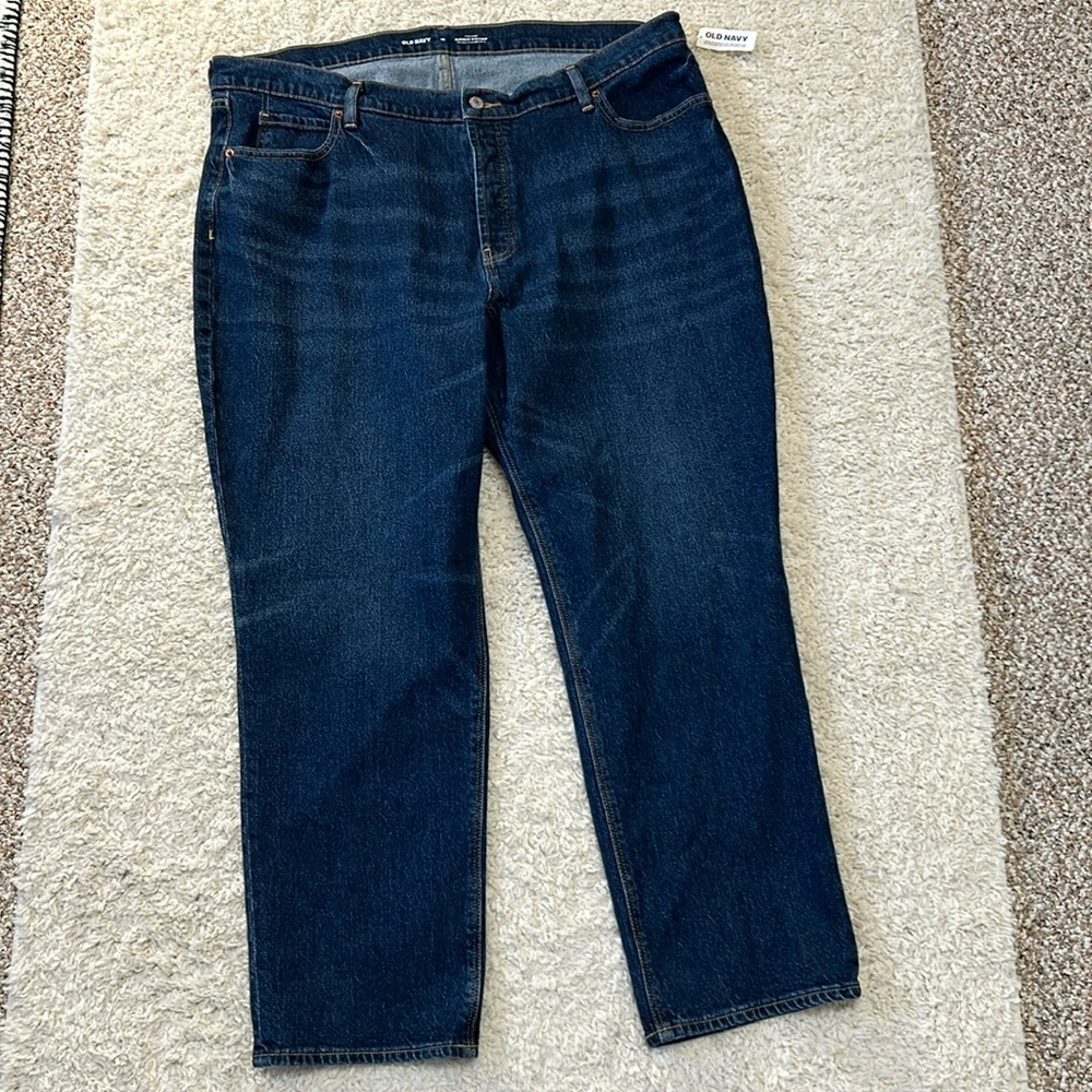 NWT OLD NAVY 18 high rise button fly slouchy straight w secret slim pocket jeans